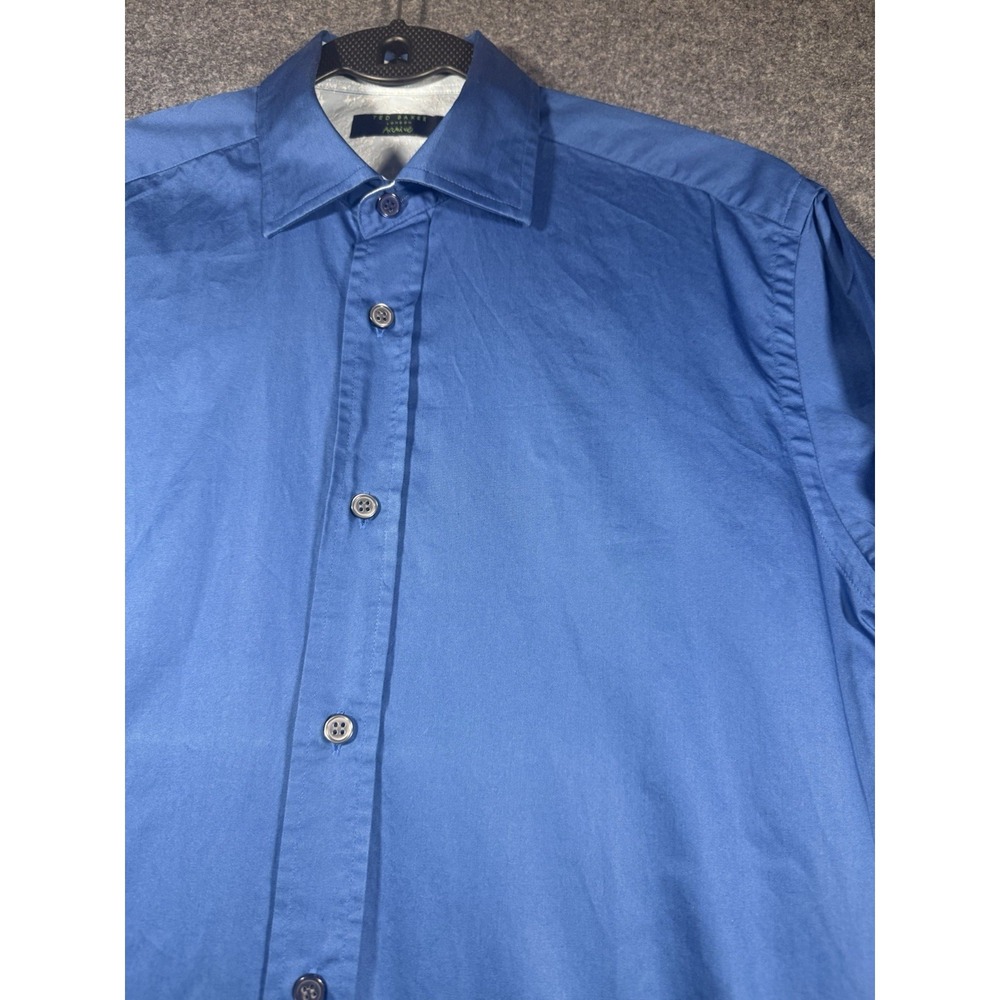 Ted Baker London Archive Blue Dress Shirt with Contrast French Cuffs Size‎ 15